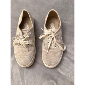 Vans Authentic Low Top Sneakers Multi Color Pastel Knit Mens 4.5 Womens‎ 6.0